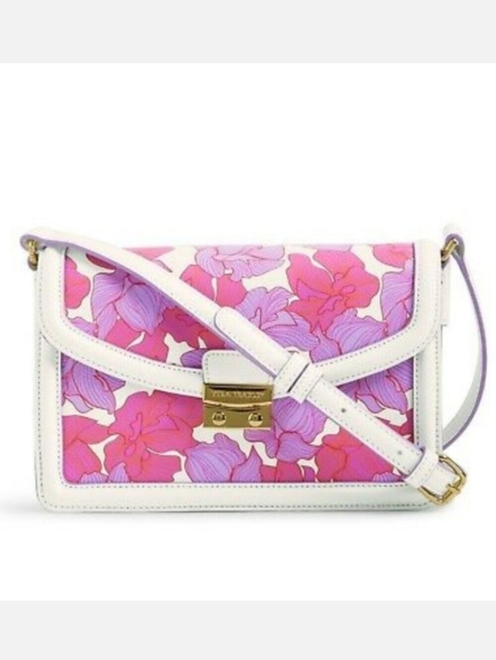 Vera Bradley Tess Crossbody In Paradise Floral Lilac NWT